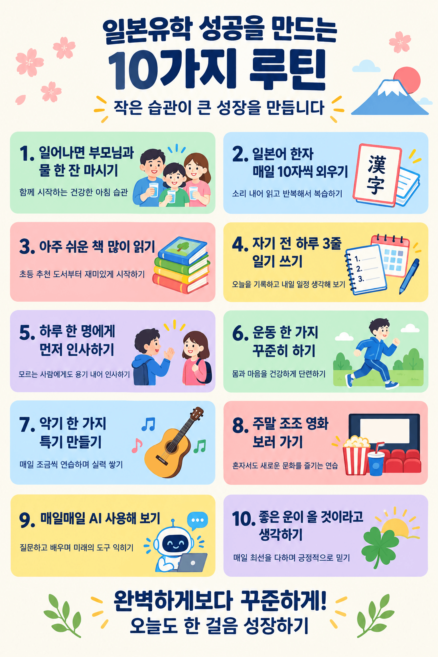 2026 일본 유학 성공 루틴 — 작은 습관이 큰 성장을 만듭니다